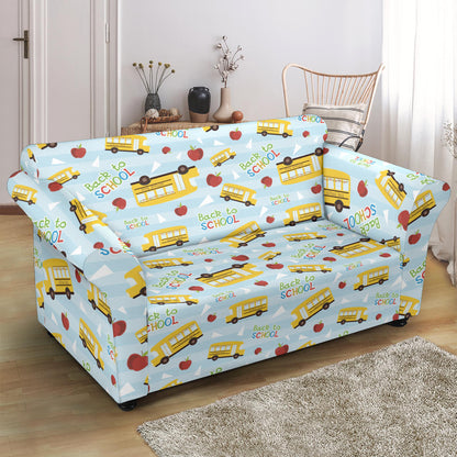 School Bus Back To School Print Design LKS303 Loveseat Couch Slipcover