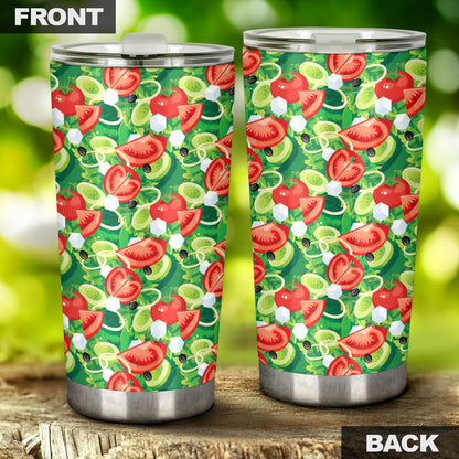 Vegan Salad Themed Design Print Tumbler
