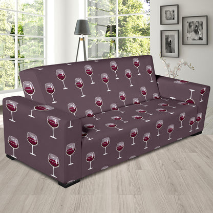 Wine Glass Pattern Print Design LKS305 Sofa Slipcover