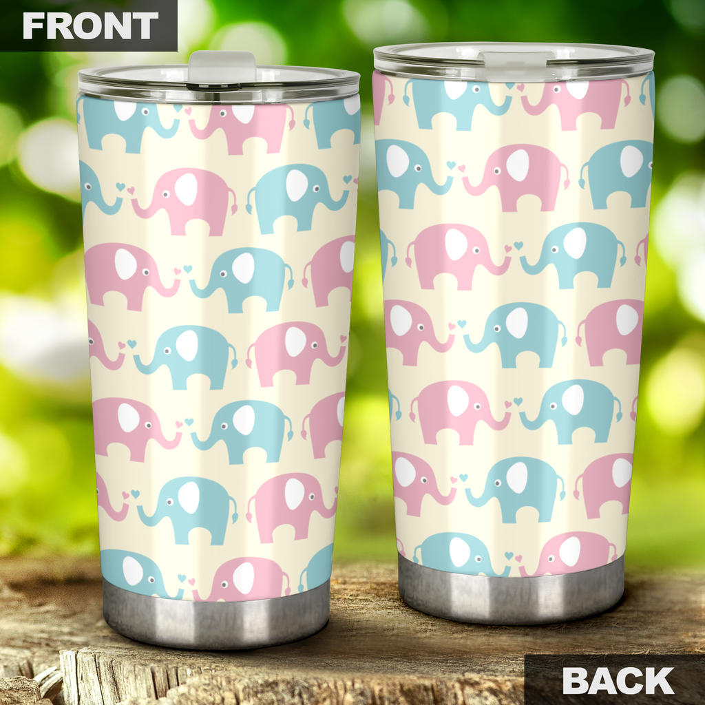 Elephant Baby Pastel Print Pattern Tumbler