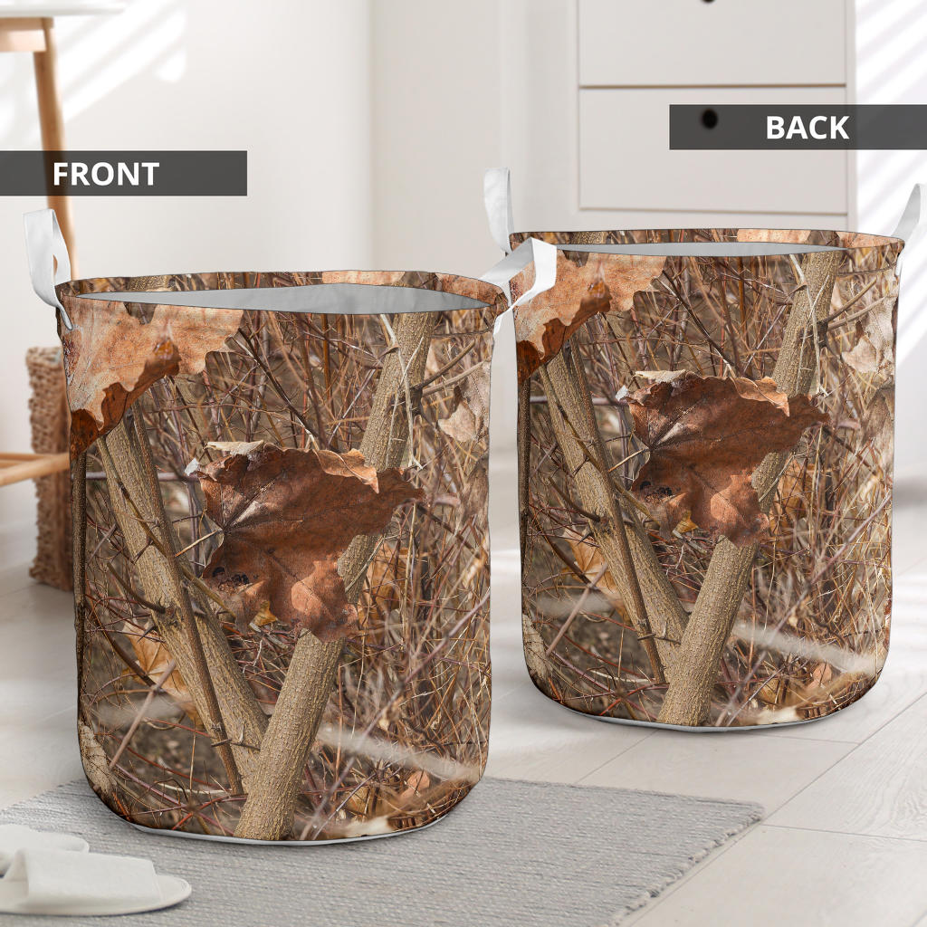 Camo Realistic Tree Forest Autumn Print Laundry Basket