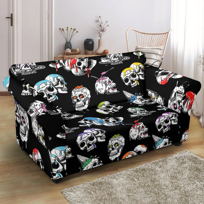 Skull Print Design LKS3013 Loveseat Couch Slipcover