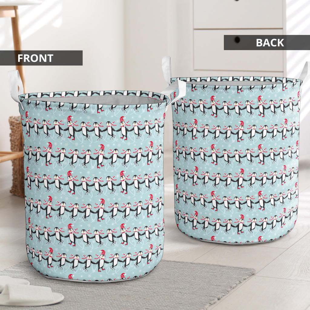 Penguin Sking Design Laundry Basket