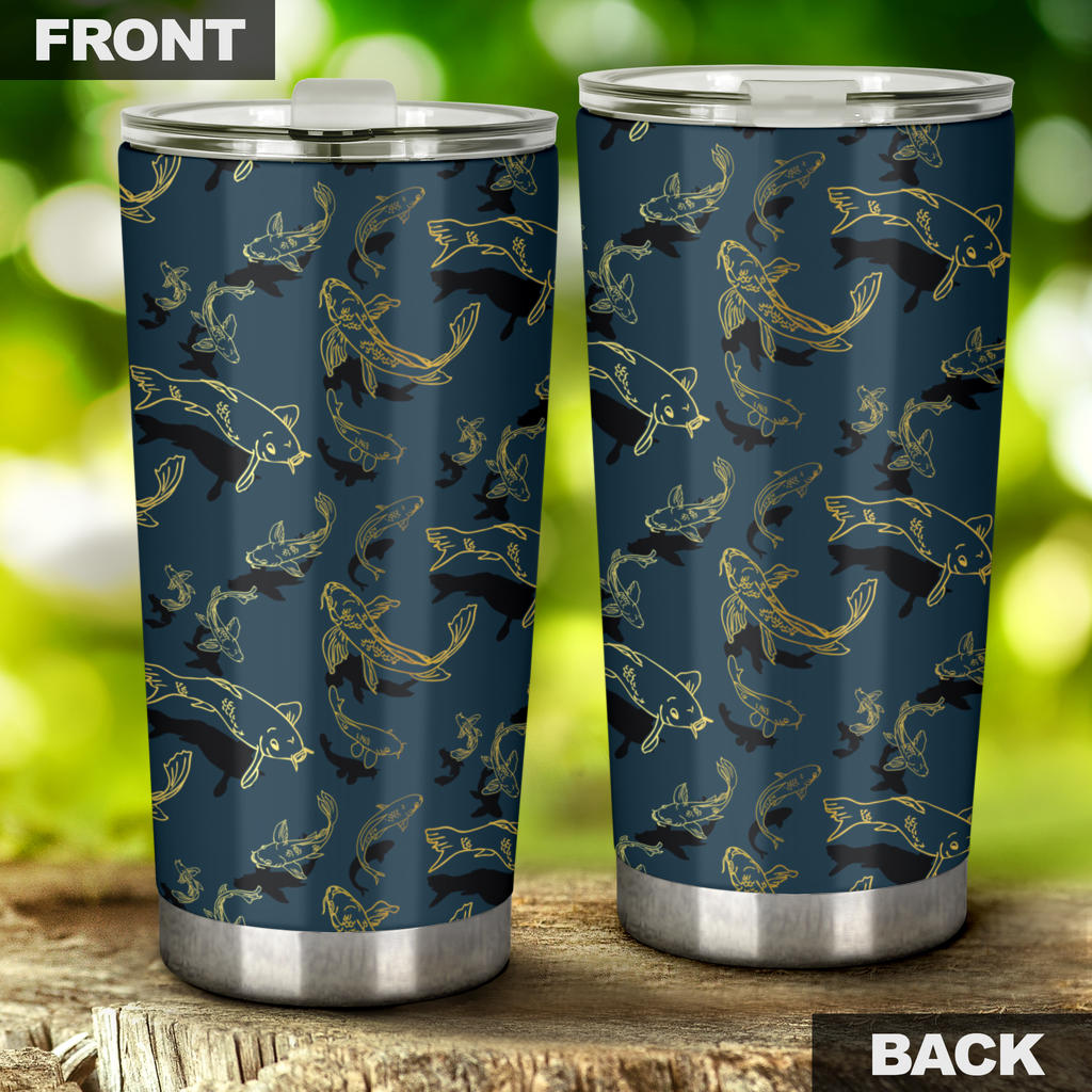 Koi Carp Gold Design Themed Print Tumbler