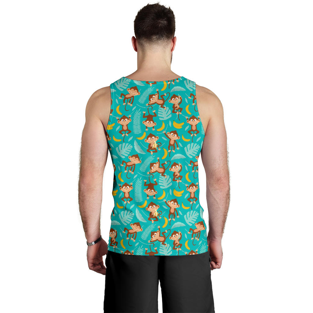 Monkey Happy Design Themed Print Men Tank Top