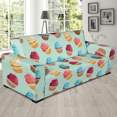 Cupcake Pattern Print Design 01 Sofa Slipcover