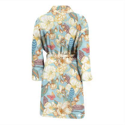 Summer Floral Print Design LKS302 Men Bathrobe