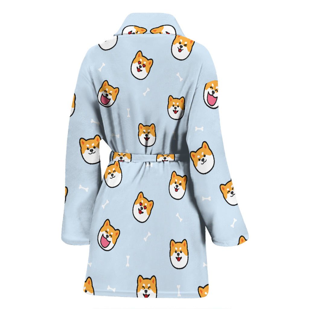 Shiba Inu Print Design LKS3012 Women Bathrobe