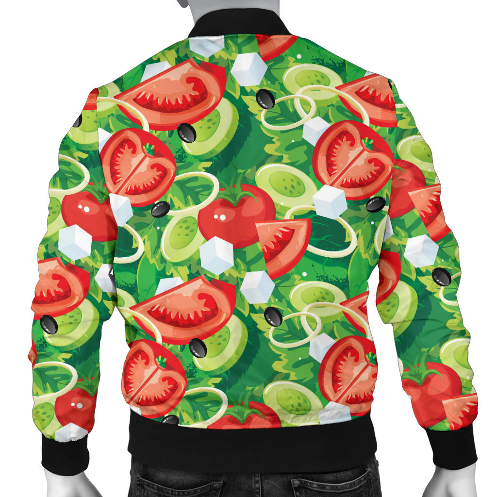 Vegan Salad Themed Design Print Men Bomber Jacket