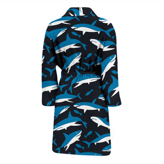 Shark Print Design LKS303 Men Bathrobe