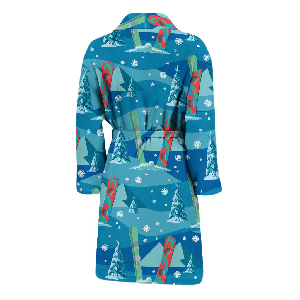 Snowboard Print Design LKS301 Men Bathrobe