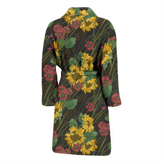 Sunflower Print Design LKS303 Men Bathrobe
