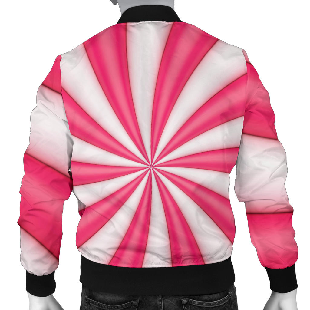 Vortex Twist Swirl Candy Print Men Bomber Jacket