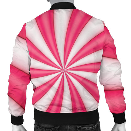 Vortex Twist Swirl Candy Print Men Bomber Jacket