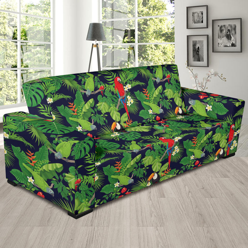 Rainforest Parrot Pattern Print Design A03 Sofa Slipcover