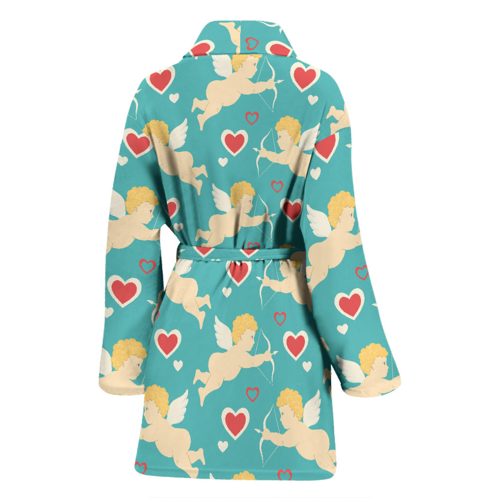 Cupid Pattern Print Design 01 Women Bathrobe