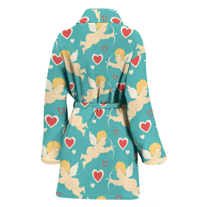 Cupid Pattern Print Design 01 Women Bathrobe
