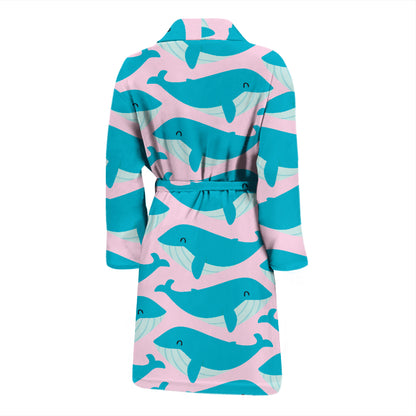 Whale Print Design LKS302 Men Bathrobe