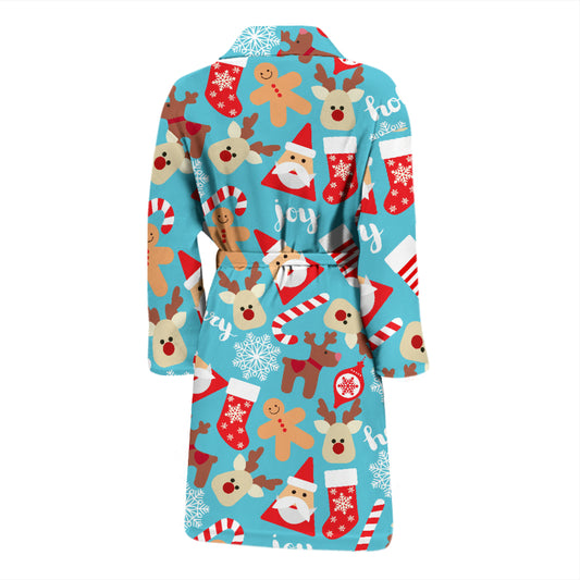 Santa Christmas Themed Print Design LKS306 Men Bathrobe