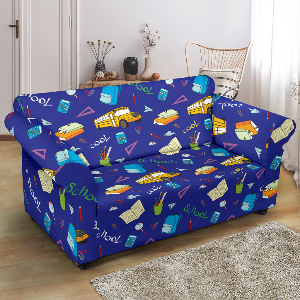 School Bus Print Design LKS307 Loveseat Couch Slipcover