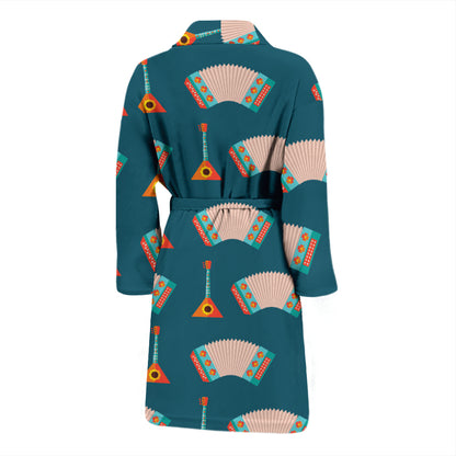 Accordion Print Design LKS402 Men Bathrobe
