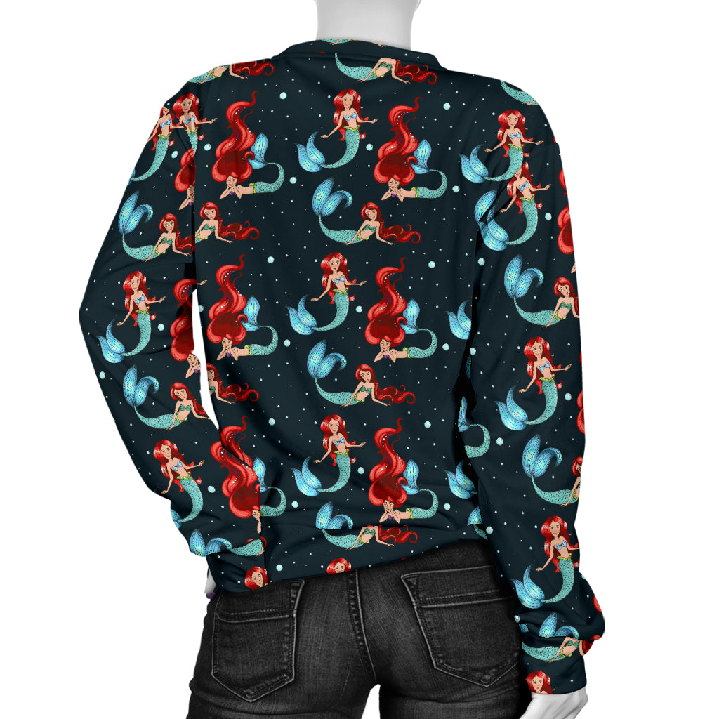 Mermaid Girl Themed Design Print Women Long Sleeve Sweatshirt