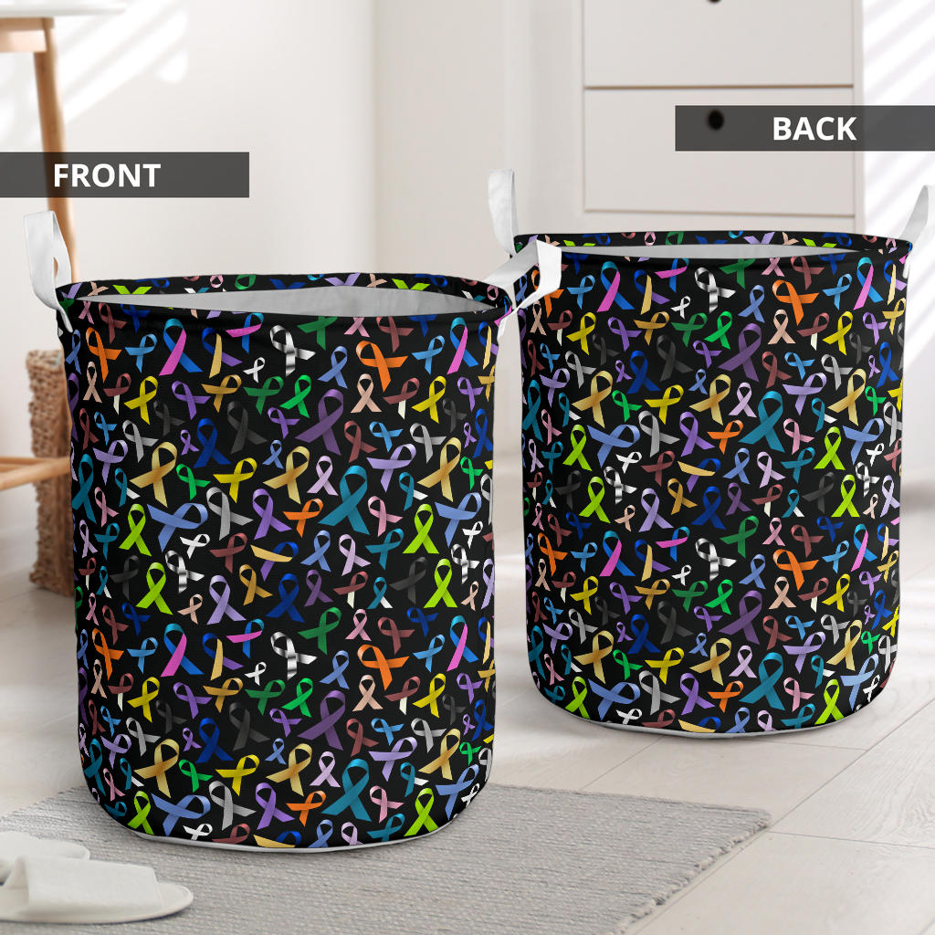 Breast Cancer Awareness Colorful Print Laundry Basket