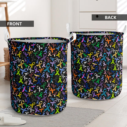 Breast Cancer Awareness Colorful Print Laundry Basket