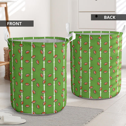 American Football on Field Themed Print Laundry Basket