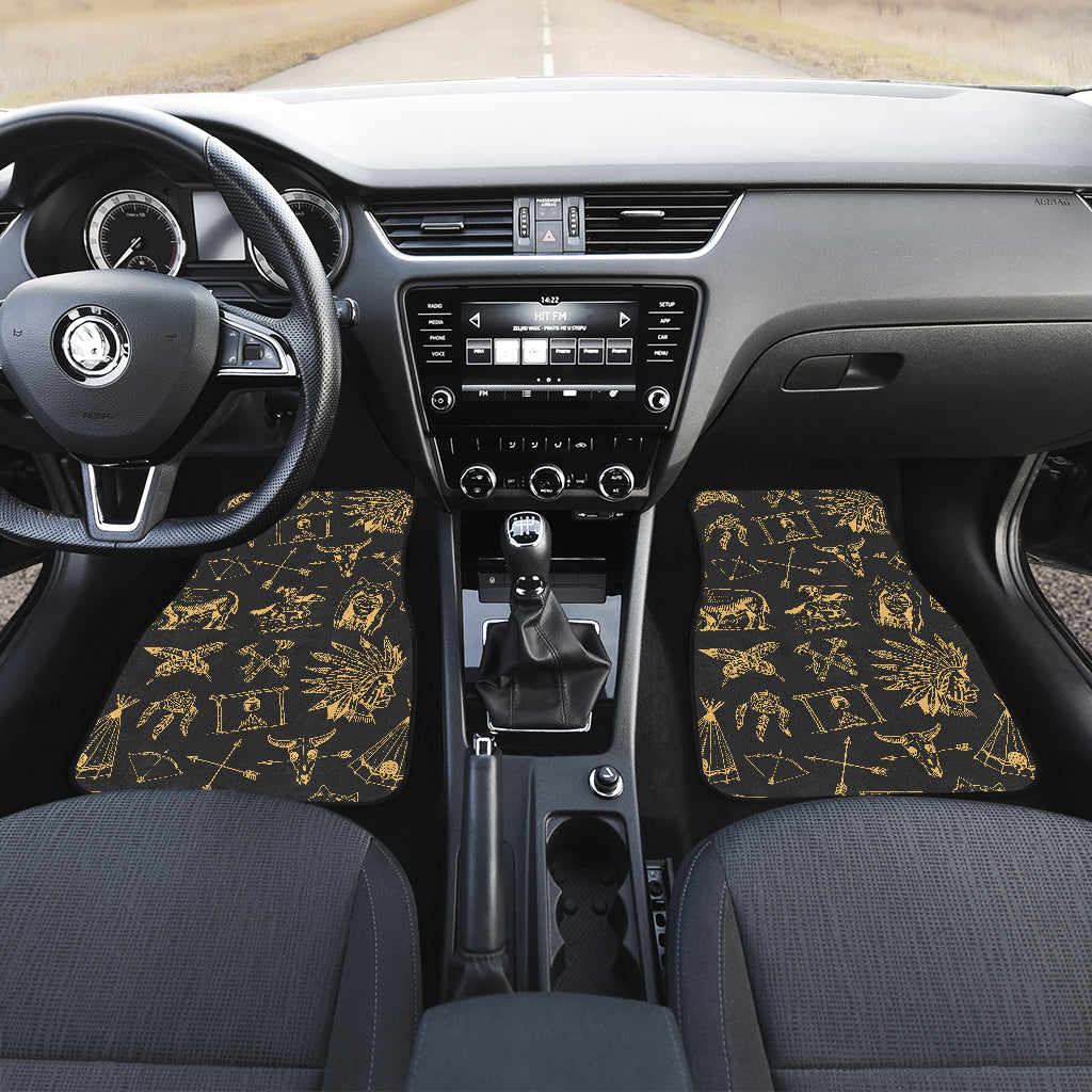 American indian Gold Style Car Floor Mats Front Back