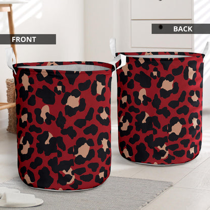 Cheetah Red Print Pattern Laundry Basket