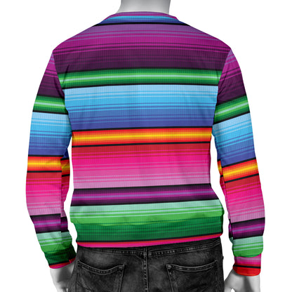 Mexican Blanket Colorful Print Pattern Men Long Sleeve Sweatshirt