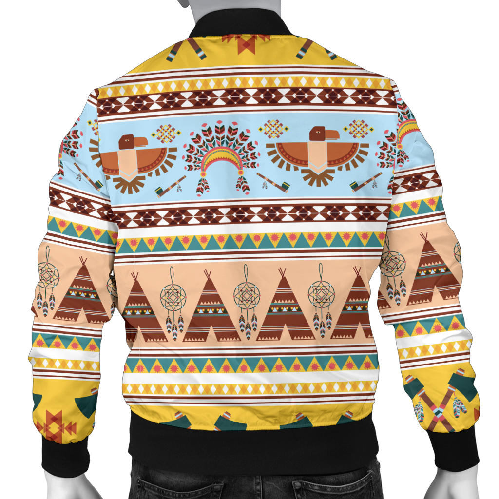 Native American Pattern Design Print Men Bomber Jacket