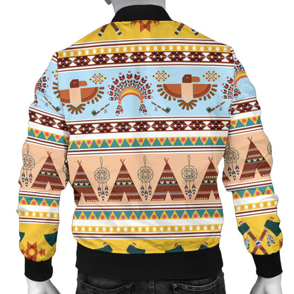 Native American Pattern Design Print Men Bomber Jacket