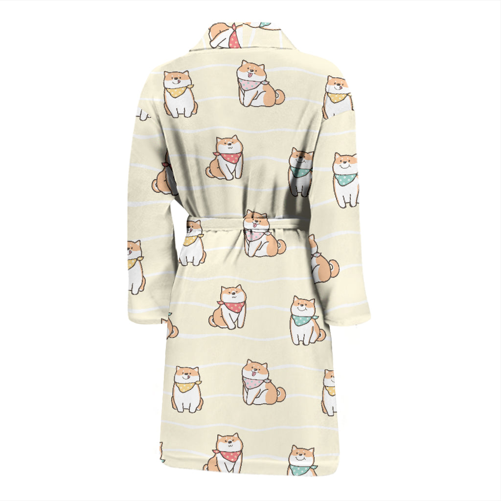 Shiba Inu Print Design LKS306 Men Bathrobe