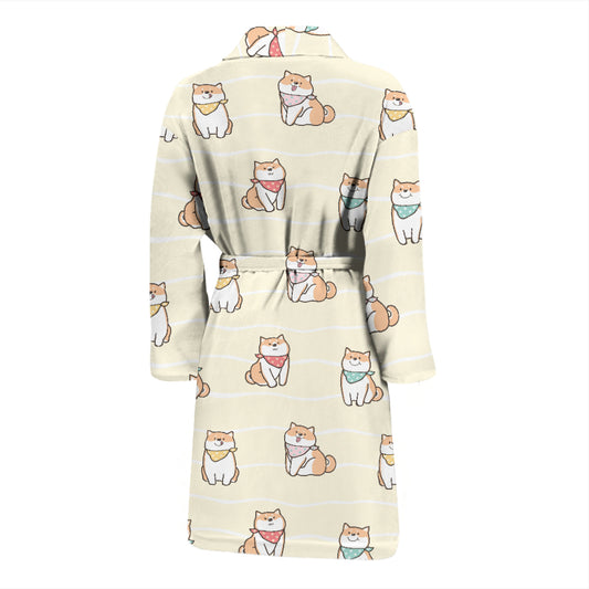 Shiba Inu Print Design LKS306 Men Bathrobe