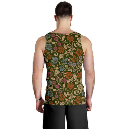 Floral Vintage Print Pattern Men Tank Top