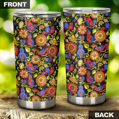 Steampunk Bird Design Themed Print Tumbler