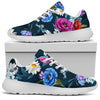 Floral Blue Themed Print Athletic Shoes