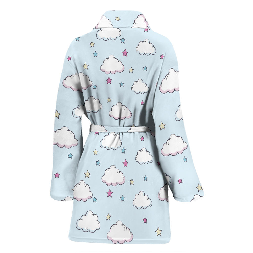Cloud Pattern Print Design 01 Women Bathrobe