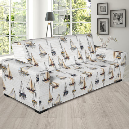 Sailboat Paint Pattern Print Design LKS307 Sofa Slipcover