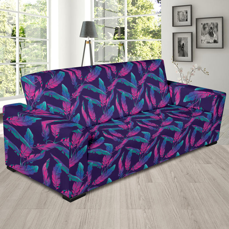 Banana Leaf Pattern Print Design 08 Sofa Slipcover