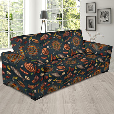 Barbecue Pattern Print Design 02 Sofa Slipcover