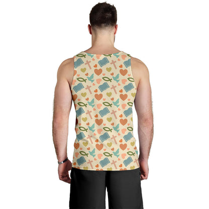 Christian Symbol Pattern Men Tank Top