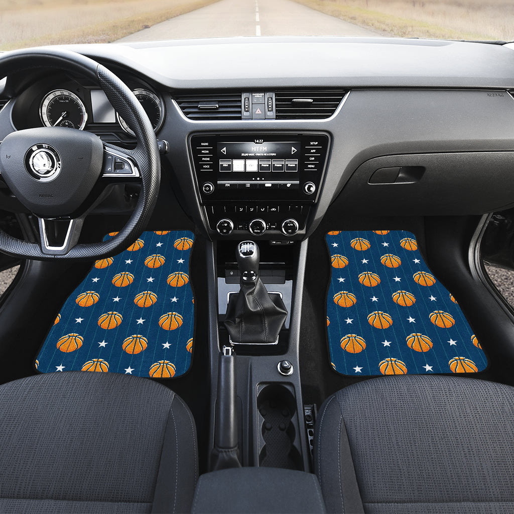 Basketball Star Print Pattern Car Floor Mats Front Back