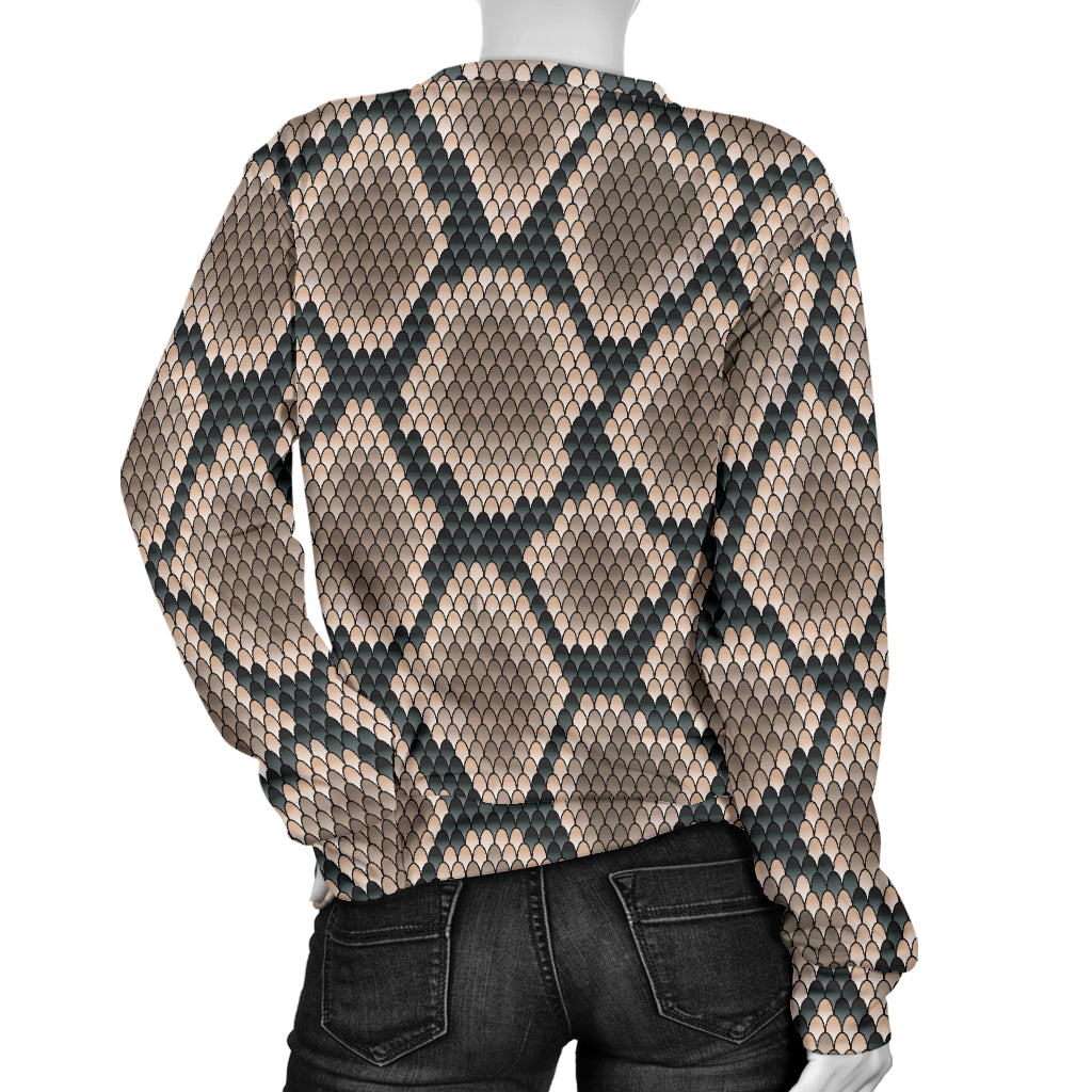 Snake Skin Design Print Women Long Sleeve Sweatshirt