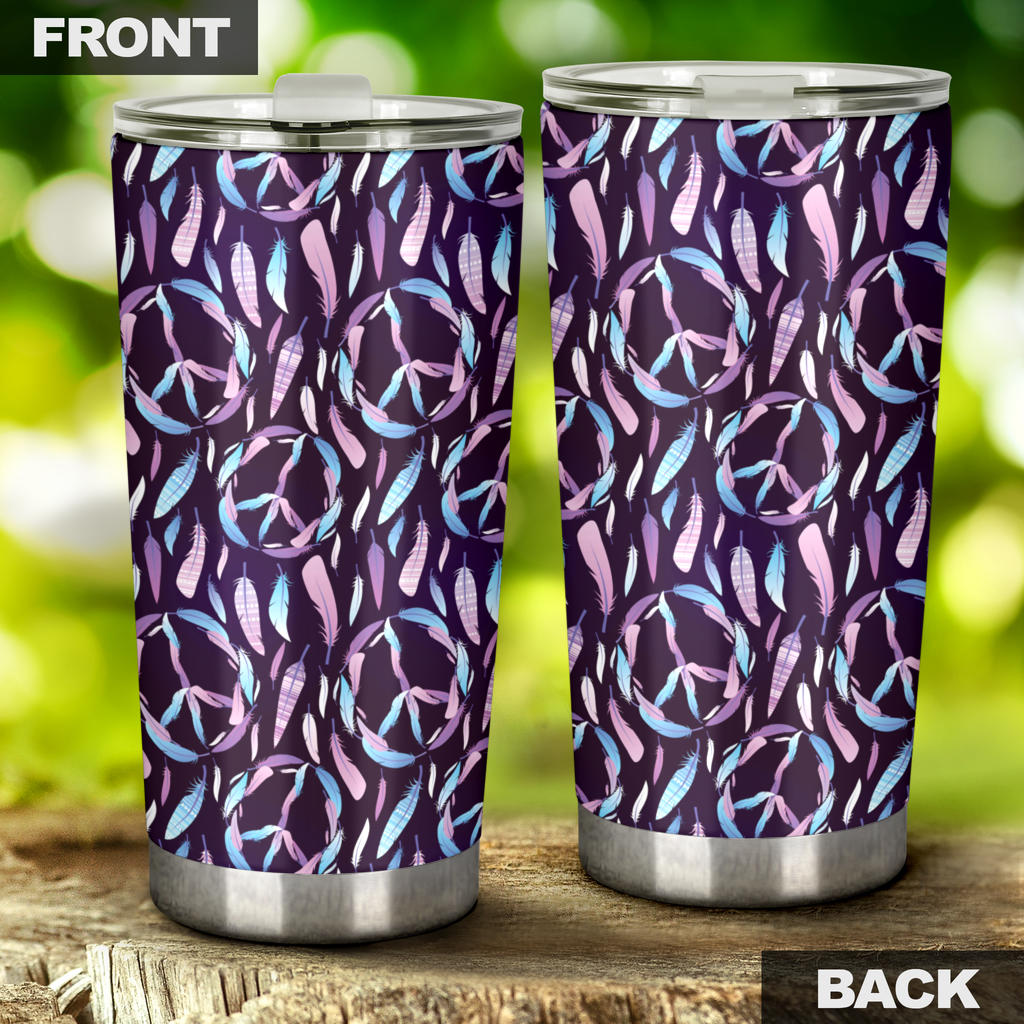 Peace Sign Feather Design Print Tumbler