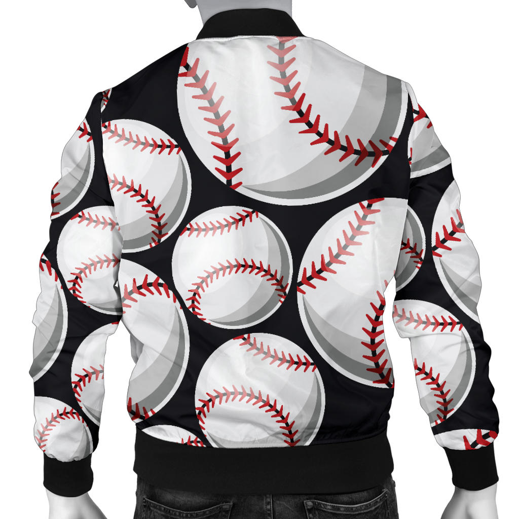 Baseball Black Background Men Bomber Jacket