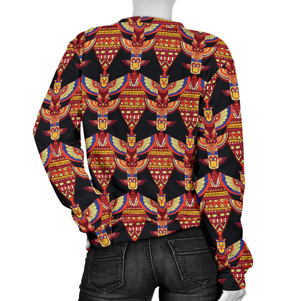 Totem Pole Print Women Long Sleeve Sweatshirt