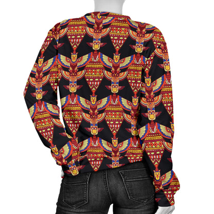 Totem Pole Print Women Long Sleeve Sweatshirt